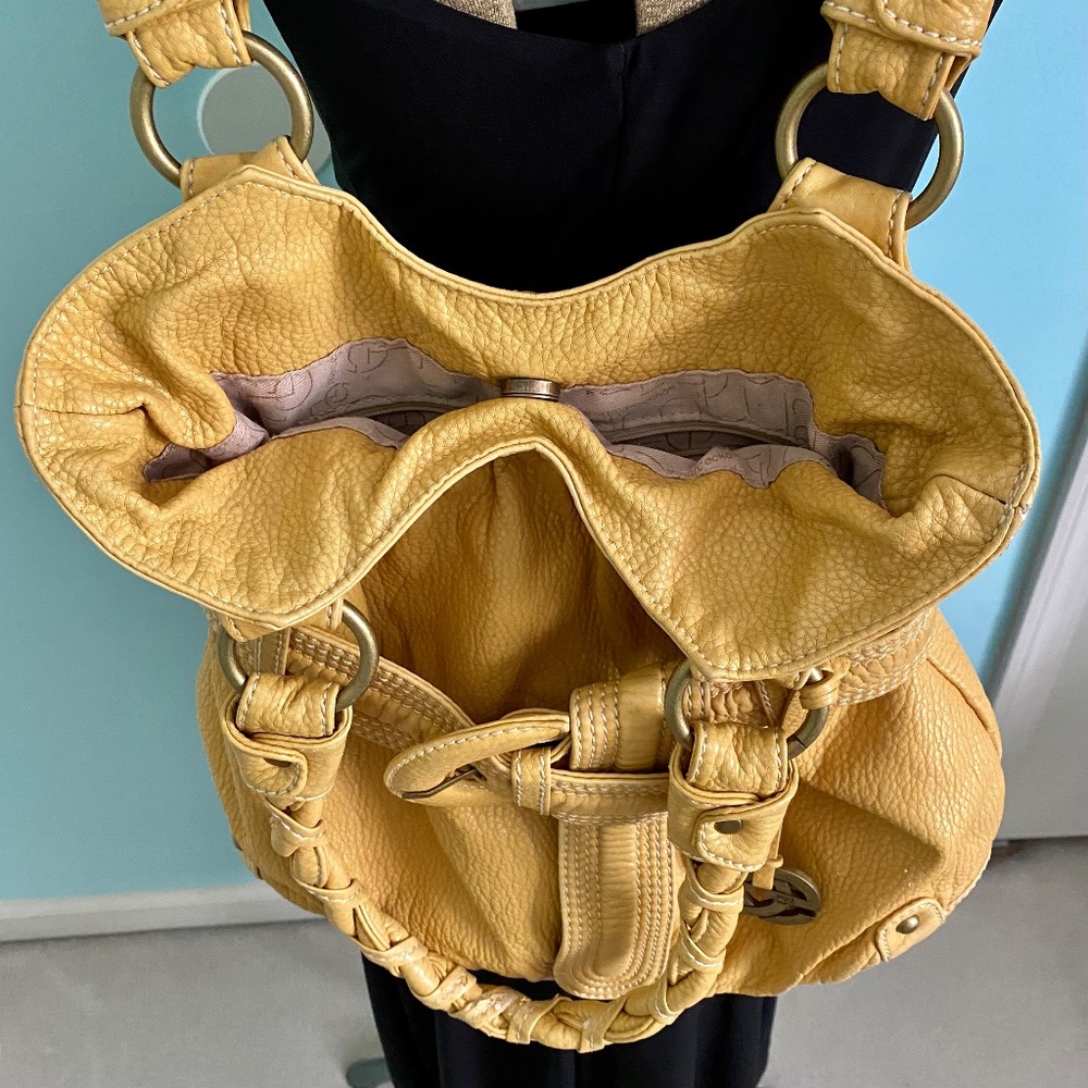 Red by Marc Ecko Yellow Vegan Leather Hobo - Picture 13 of 14